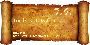 Turós István névjegykártya